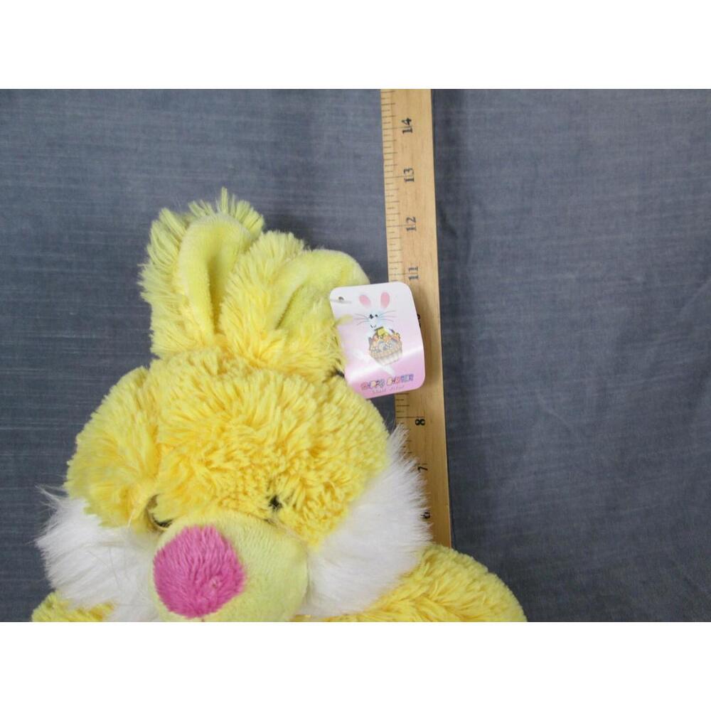 NWT Crane Plush Bunny Rabbit Easter Yellow Sitting Bow 12" Stuffed Animal Toy - Picture 8 of 8